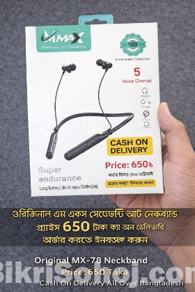 Original MMAX MX-78 Wireless Neckband Earphone